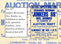 District spitfire fund crashed german junkers 88 exhibition on 18 november