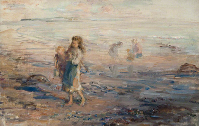 Evening on the shore by Hugh Cameron 1835 1918