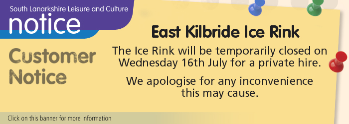 East Kilbride ice rink closed till 7:30pm on Wednesday 16 July