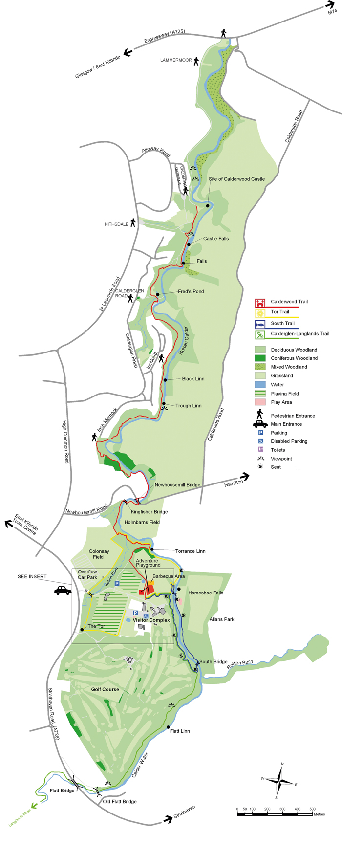 Calderglen trail map