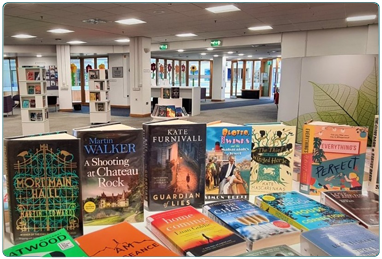 A selection of books on display at East Kilbride Central Library